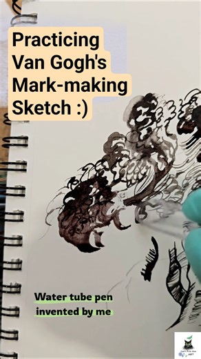 Van Gogh's Mark-making Sketch using pen and ink :D | #drawing #vangogh #inkdrawing