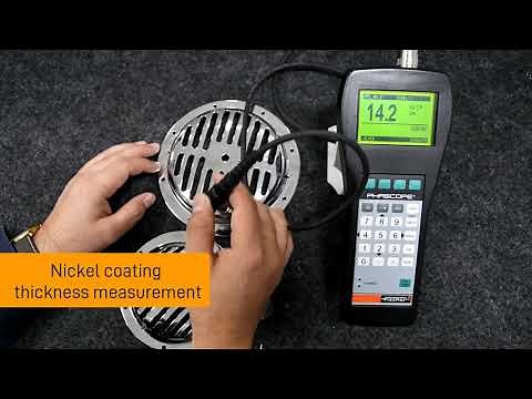 Nickel coating thickness measurement using Phascope PMP 10 .
