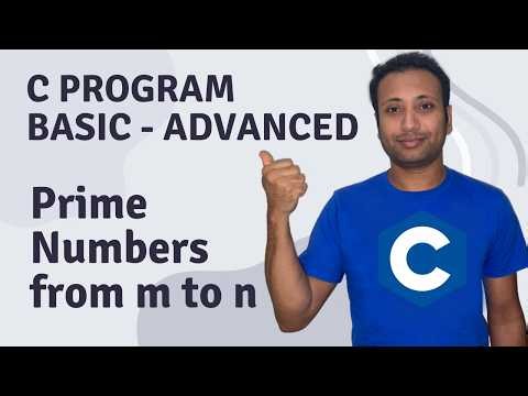 C Program English Tutorial 69 : Print and count all prime numbers from m to n