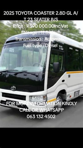 2025 Toyota Coaster 23-Seater for Sale