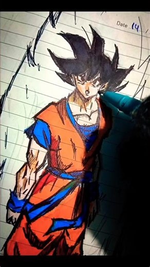 Drawing Mui Goku from DBZ