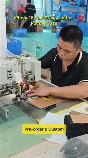 Precise stitching process, full-grain leather pocket case for iPhone 18 Pro Max