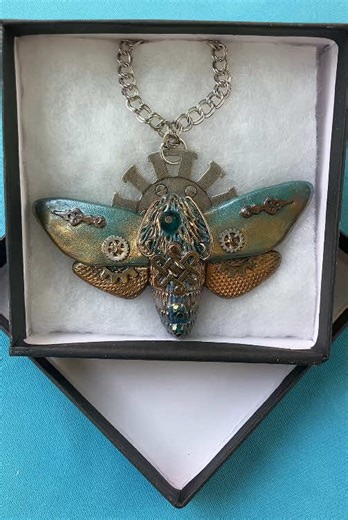 Sphinx Moth Polymer Clay Creation