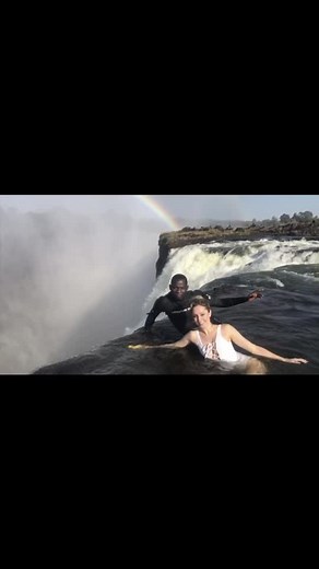 Devils pool at the top of Victoria falls in Africa 10/10 would go again #earthday #travel #africa #fyp #foryou #trending #tiktok #vacation