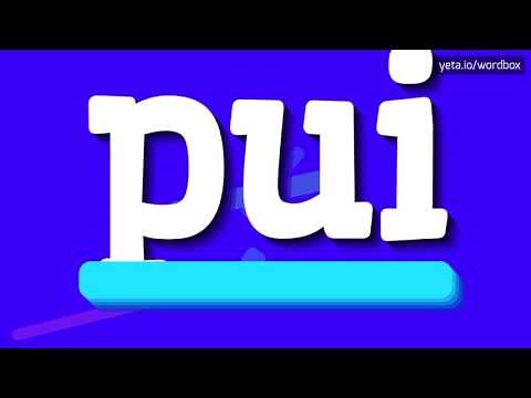 PUI - HOW TO PRONOUNCE IT!?