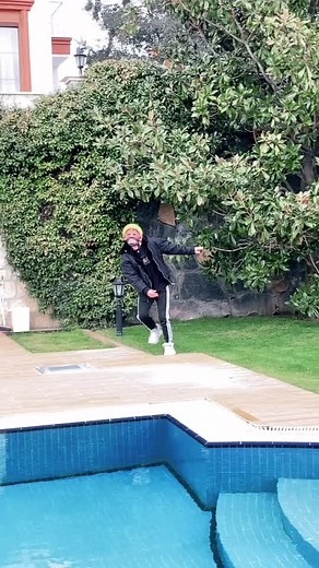 Impressive Backflip at the Poolside