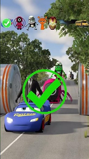 INSANE BeamNG Mods: Lightning McQueen vs Iron Man vs Batman! #shorts