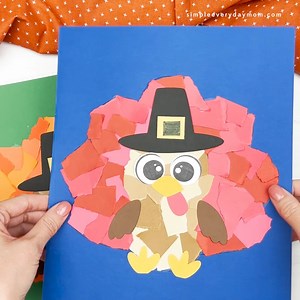 🦃 Torn Paper Turkey Craft ✂️ Get the template on the blog | Simple Everyday Mom