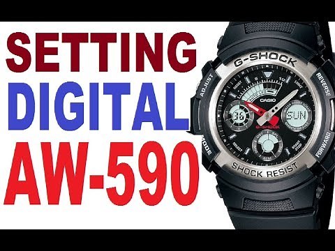 Setting G-Shock AW-590 digital time manual 4778