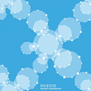 DNA and neurons vector. Molecular structure. Connected lines with...