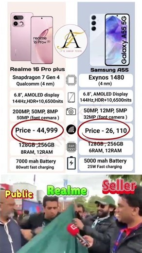 realme 16 Pro plus vs Samsung A55