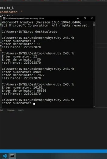 ruby | Euler project 'resilience' | CodeLearning