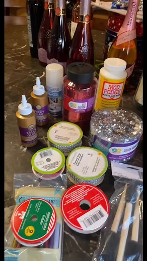 DIY Glam Champagne Bottle Decoration for Quinceañera