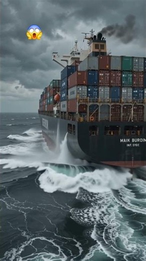 😱Huge Container Vessel in ocean #cargoship #disaster #shortfeed