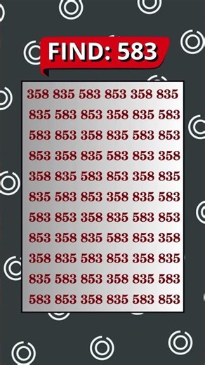 🧩 Can You Spot the Hidden 583? 👀 | Number Grid Hunt #focus #shorts
