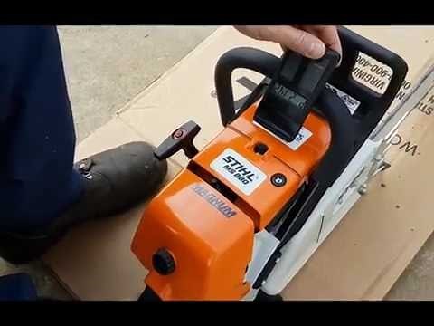 Stihl MS880 Chainsaw. First Fire Up Out Of The Box. Warragul.