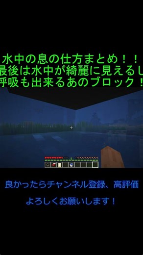 水中で呼吸する方法まとめ！最後は一番便利(≧▽≦) #マイクラ#マインクラフト #minecraft