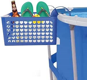 Storage Basket for Framed Swimming Pools, Removable Above Ground Swimming Pool for Adults Accessories Hanging Basket Pool Storage Containers Basket, Swimming Pool Storage Basket, Pool Toy Storage Bin