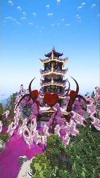 Minecraft EASY Japanese Love Pagoda Build Timelapse 🤯