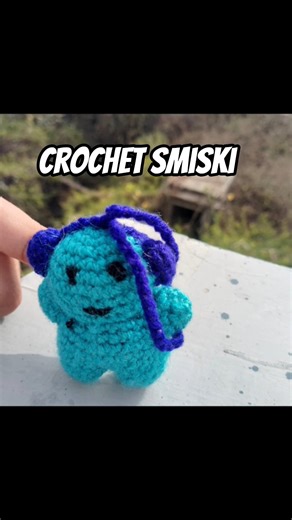 Crochet mini Smiski keychain #shorts