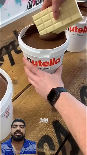 Nutella Chocolate Bucket Dipping ASMR