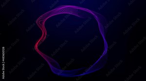 Abstract gradient lines. Wave pattern. Dotted lines. Neon waves, particles background. Seamless loop. Blue and purple gradient. Abstract blue and purple texture. Looped 4k animation. Stock Video
