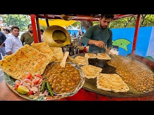 Kulcha Toasted in Ghee on a Giant Tawa — Served with Chole Non-Stop | Street Food Documentary