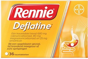 Rennie Deflatine - Verlicht opgeblazen gevoel en brandend maagzuur - Kauwtabletten | bol