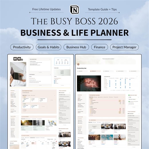 Notion 2026 Business   Life Planner Template | Task Manager | Finance Tracker | Sales CRM | Project Manager | Productivity | Goals & Habits - Etsy