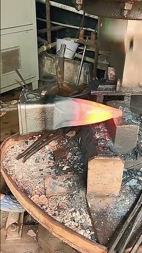 The process of forging involves shaping metal by hammering or pressing.