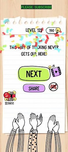 BRAIN TEST LEVEL 122 WALKTHROUGH WITH COMMENTARY