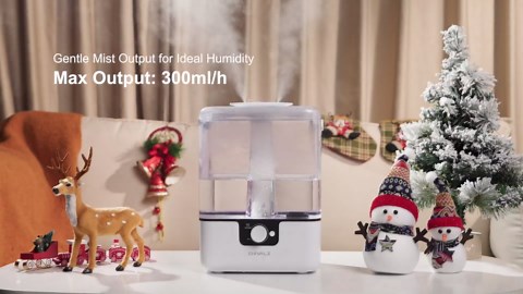 CHIVALZ Humidifiers for Bedroom, 6L Cool Mist Humidifiers for Baby Nursery, 26dB Quiet, 50H Runtime, Top Fill Humidifier for Large Room, Home, Plants, Nightlight, Oil Diffuser 1 Pack White