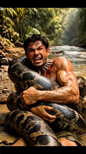 Terrifying Moment: Anaconda Wrapped Around a Man #animals #wildlife