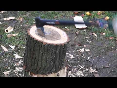 Pappel Stammholz richtig spalten Schälmethode Schältaktik Holzhacken Holzspalten Fiskars X27