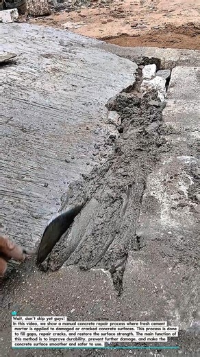 Manual Concrete Repair Process | Simple Road & Floor Patching Technique.