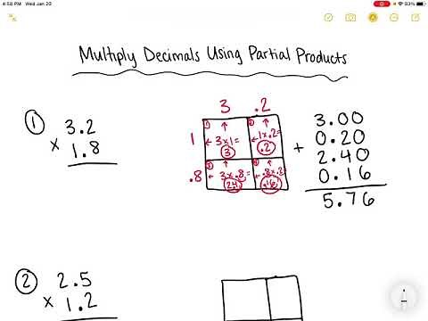 Multiply Decimals using Partial Products