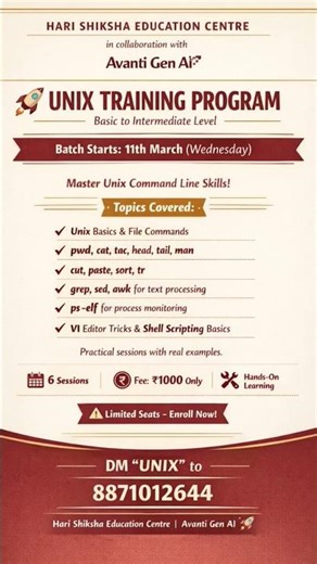 🚀 UNIX Training – Basic to Intermediate