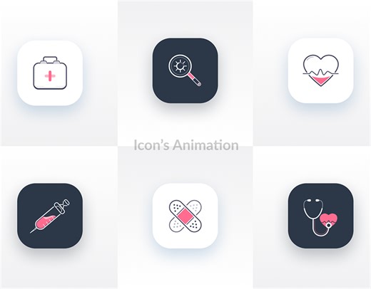 Animated Medical UI Icons Pack - Mansoor Gull ⚚