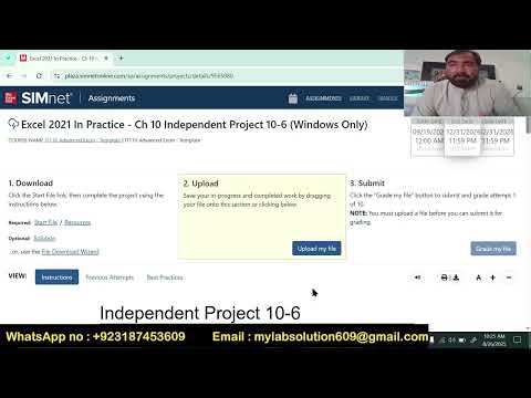 Excel 2021 In Practice - Chapter 10 Independent Project 10-6 (Windows Only)SIMnet Project Help Guide