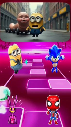 Minions Worm Coffin vs Sonic Prime Coffin vs Jax Coffin x Coffin Dance Tiles Hop Edm Rush | Vip Gs Gamer