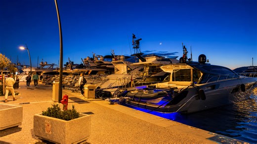 Saint Tropez port feels elegant and lively at sunset (4K)