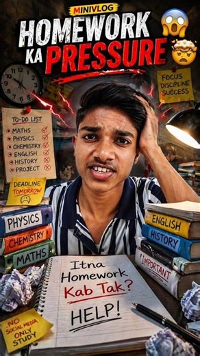 Homework ka pressure 😱🤯 #vlog #trending #shorts #viral #homework #school #minivlog #schoollife #yt