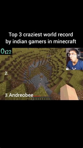 Top 3 craziest world record of indian gamers in minecraft #shorts #indiangamers #top3