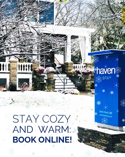 We hope you're staying warm, cozy, and off the roads today! While we're closed, we're working to reschedule your appointments. And remember, you can always book online — visit our website and click "Make an appointment"! We all deserve massages after dealing with all this snow! | Haven Spa