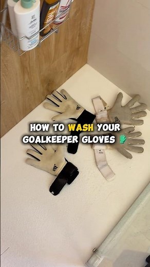 How to wash your goalkeeper gloves with only soap and water 💦🧼🧤 #shorts #goalkeeper #gloves #gk