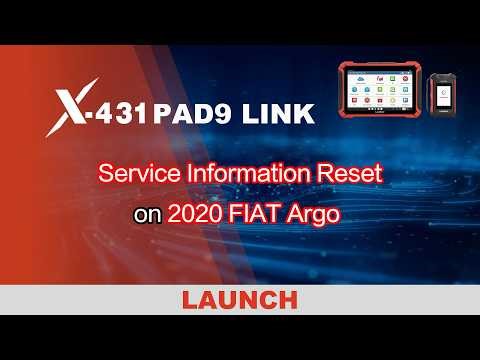 X-431 PAD9 LINK | Service Information Reset on 2020 FIAT Argo | LAUNCH