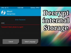 Decrypt internal storage in TWRP || internal storage 0 MB problem solution.