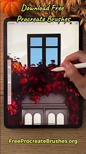 Painting a Cozy Autumn Storefront in Procreate #procreatebrushes #digitalartbrushes