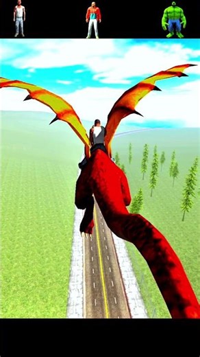 Characters vs Dragon fall test😳😱|#shorts #viral #dragon #challenge #gaming #gta #indianbikedriving3d