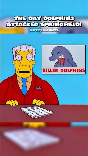 The Day Dolphins Attacked Springfield! 🐬 #simpsons #shorts